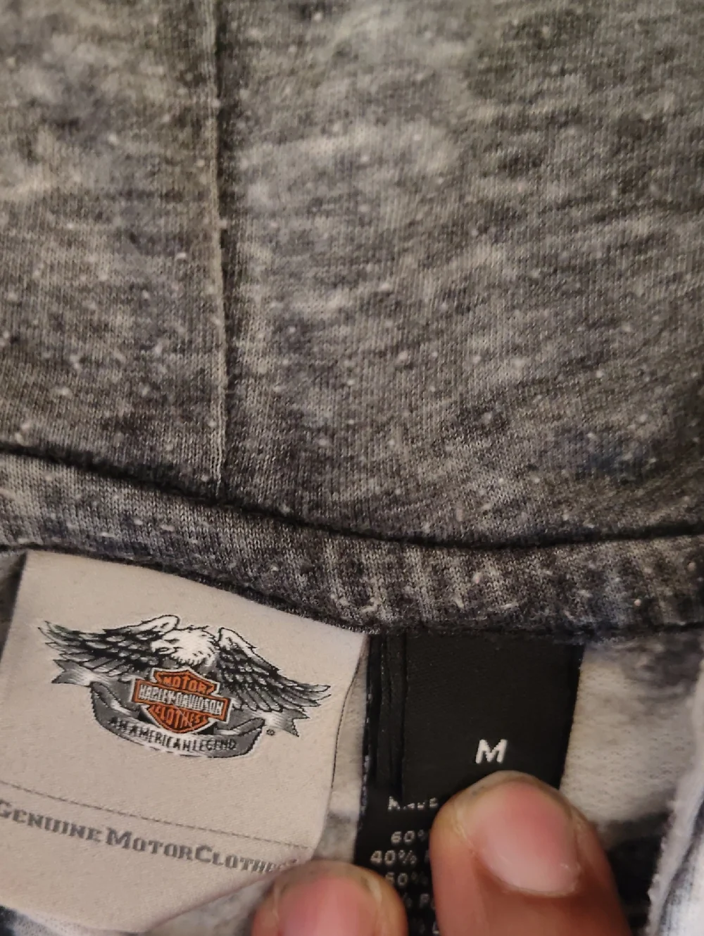 Harley-Davidson Gray & Pink Marbled Zip Hoodie - Picture 2 of 6